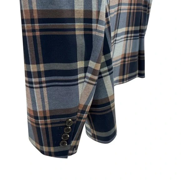 Paisley and Grey Slim Fit Plaid Blazer 44R